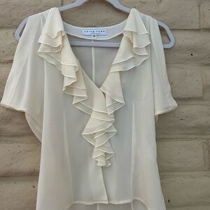 Trina Turk Cream Blouse with Elegant Design